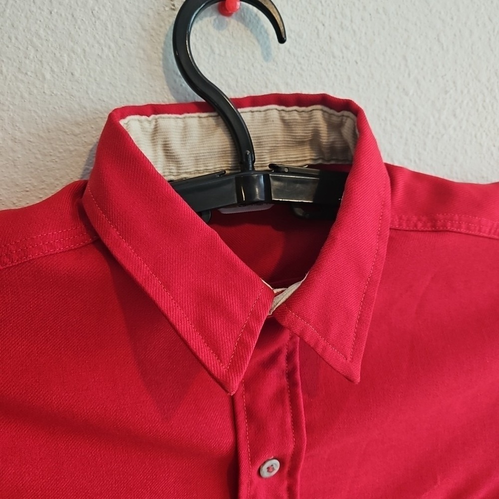 Vintage Carhartt Button Up Shirt Size‎ Large Rugged Outdoor Wear Red Long Sleeve - Picture 3 of 7